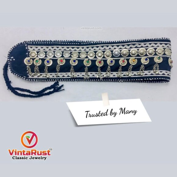 Vintage Afghan Belly Dance Belt: Tribal Boho Belt with Bells main image 9